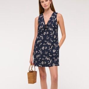 NWT Abercrombie & Fitch Dark Blue Dress with White Pattern